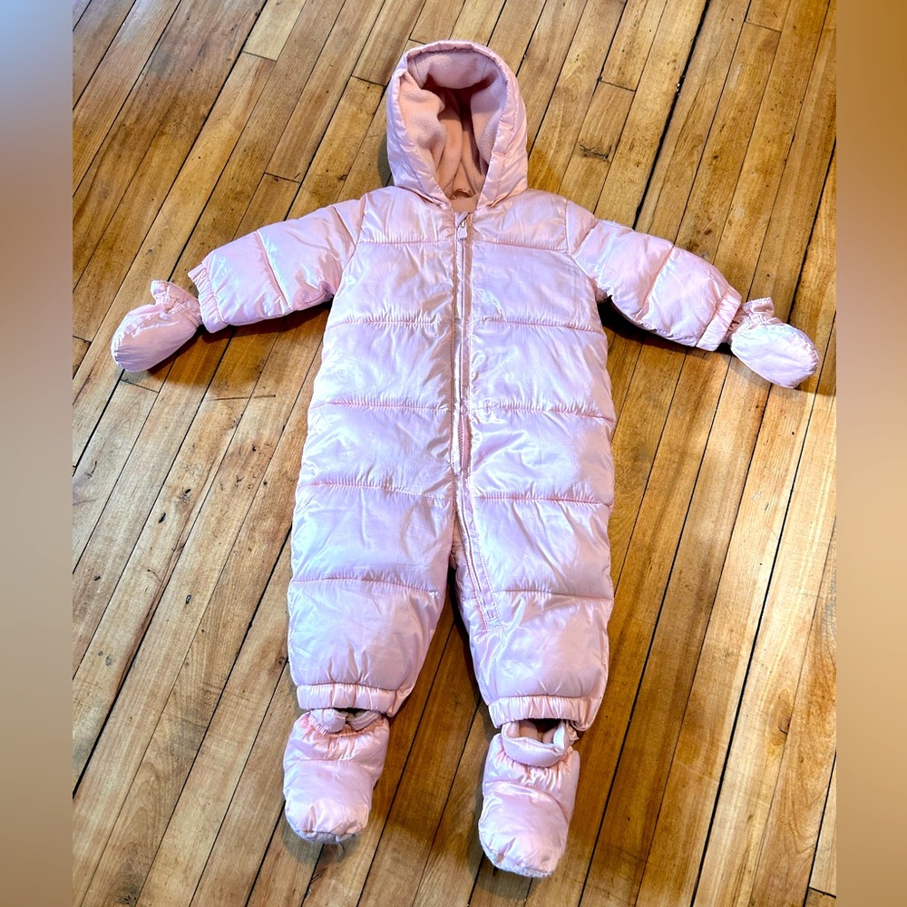 Baby GAP Snowsuit Hooded Mittens&Booties Size 6-12 Months Warm Coat Outerwear